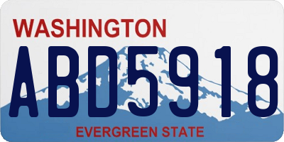 WA license plate ABD5918