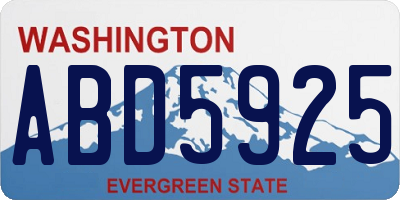 WA license plate ABD5925