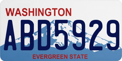 WA license plate ABD5929