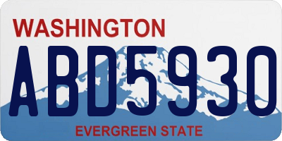 WA license plate ABD5930