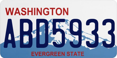 WA license plate ABD5933