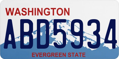 WA license plate ABD5934