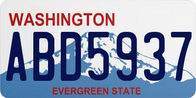 WA license plate ABD5937