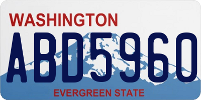 WA license plate ABD5960