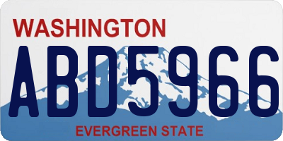 WA license plate ABD5966
