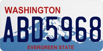 WA license plate ABD5968