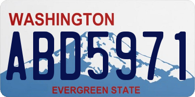 WA license plate ABD5971