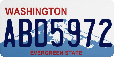 WA license plate ABD5972