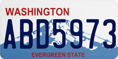 WA license plate ABD5973