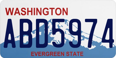 WA license plate ABD5974