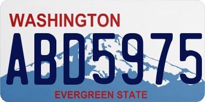 WA license plate ABD5975