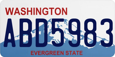 WA license plate ABD5983