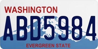 WA license plate ABD5984