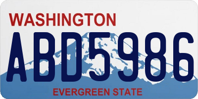 WA license plate ABD5986
