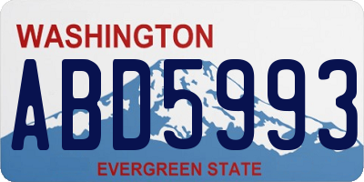WA license plate ABD5993