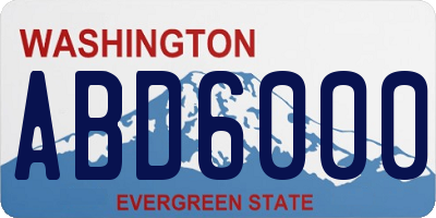 WA license plate ABD6000