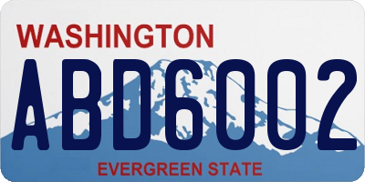 WA license plate ABD6002