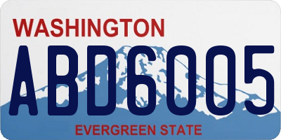 WA license plate ABD6005