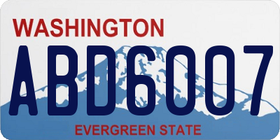 WA license plate ABD6007