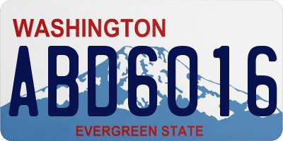 WA license plate ABD6016