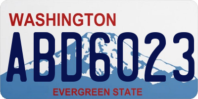 WA license plate ABD6023