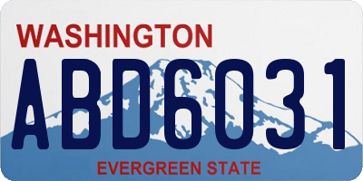 WA license plate ABD6031