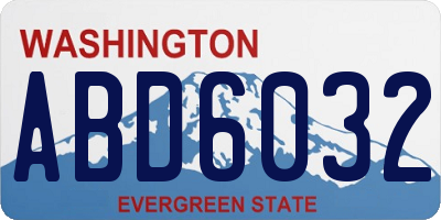 WA license plate ABD6032