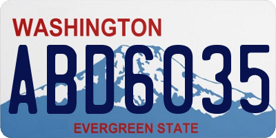 WA license plate ABD6035
