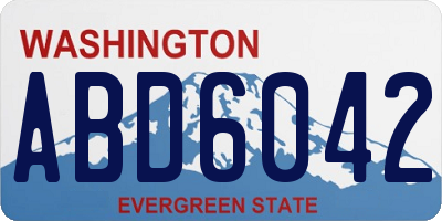 WA license plate ABD6042