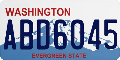 WA license plate ABD6045