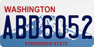 WA license plate ABD6052