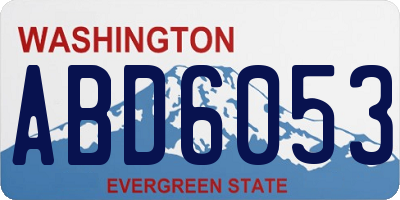 WA license plate ABD6053