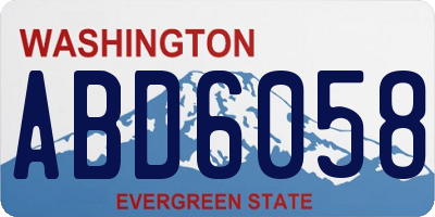 WA license plate ABD6058