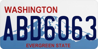 WA license plate ABD6063
