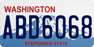 WA license plate ABD6068