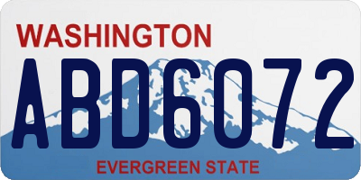 WA license plate ABD6072