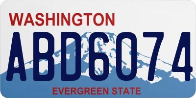 WA license plate ABD6074