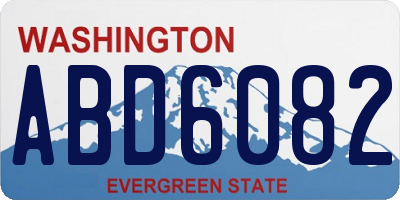 WA license plate ABD6082