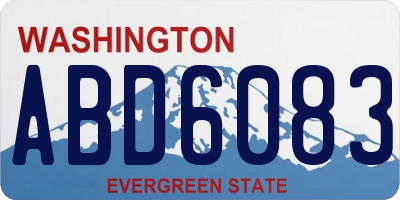 WA license plate ABD6083