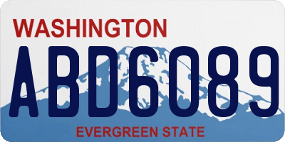 WA license plate ABD6089