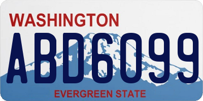 WA license plate ABD6099