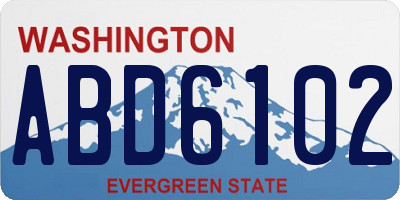 WA license plate ABD6102