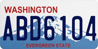 WA license plate ABD6104