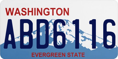 WA license plate ABD6116