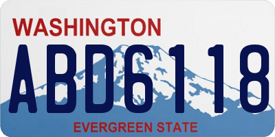 WA license plate ABD6118