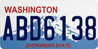WA license plate ABD6138