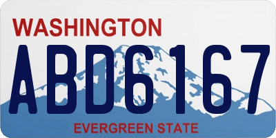 WA license plate ABD6167