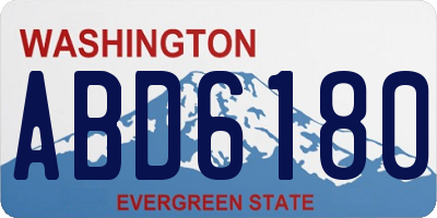 WA license plate ABD6180