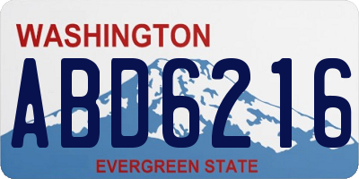 WA license plate ABD6216
