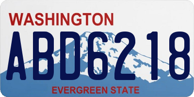 WA license plate ABD6218